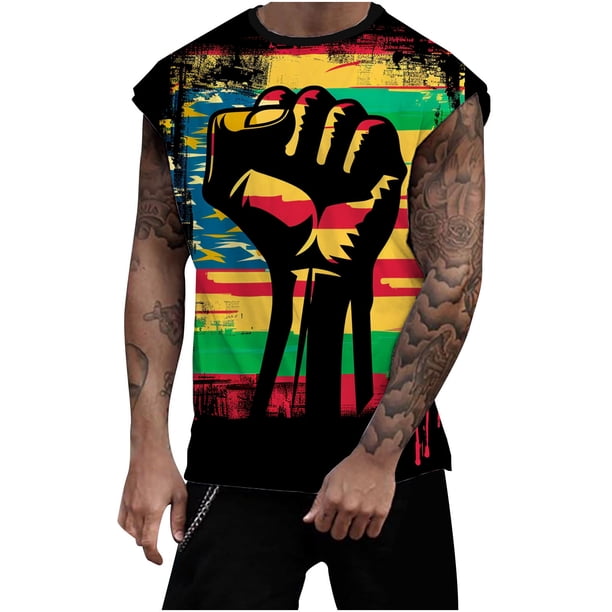 Hombres Moda Casual Impresión Suéter Cuello Redondo Tanque Deportivo