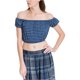 thumbnail image 1 of Camiseta básica texturizada Max Studio London para mujer azul pequeña, 1 of 1