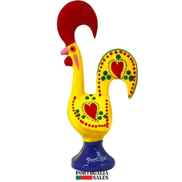 6 1/4" Traditional Portuguese Aluminum Decorative Figurine Good Luck Rooster 