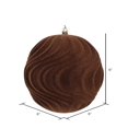 thumbnail image 3 of Vickerman MT196175D 6 in. Chocolate Flocked Wave Ornament - 2 per Bag, 3 of 3