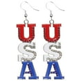 thumbnail image 2 of QIQUWOHUL 2023 New Independence Day Earrings Red Blue Aluminum Handwoven Earrings US Flag Pendant Earrings, 2 of 9