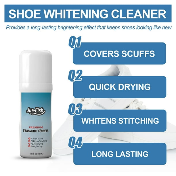Blanqueador de zapatos de 73 ml, cubre el desgaste, elimina la suciedad, zapatos de larga duración, cuidado de la zapatilla de deporte