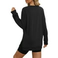 thumbnail image 4 of Wancir Womens Oversized Sweatshirt Crewneck Sweatshirts Long Sleeve Tops Casual Side Split, 4 of 7