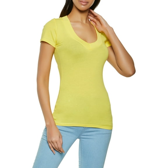 Womens Basic V Neck Tee