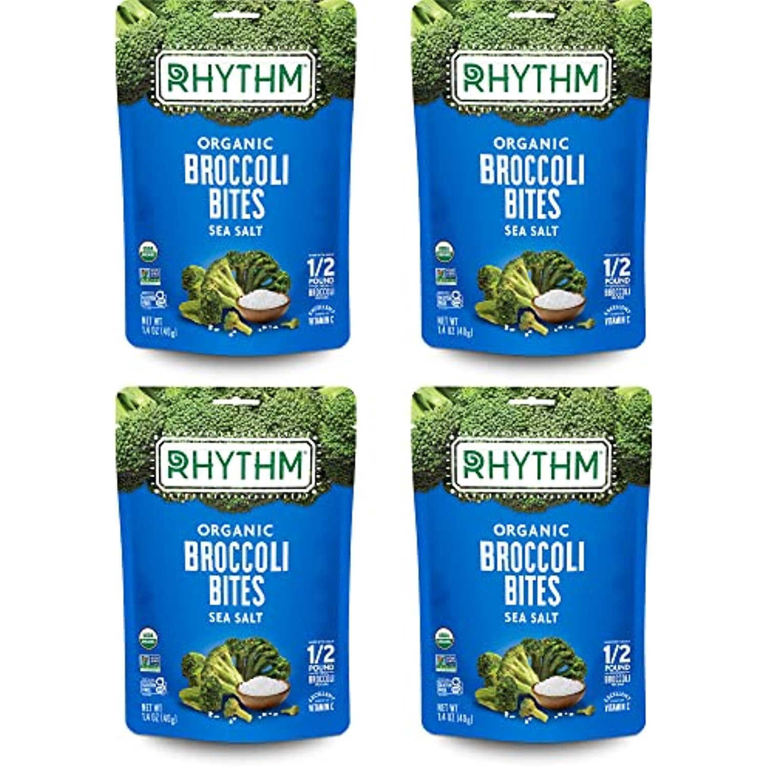 Rhythm Superfoods Crunchy Broccoli Bites, Salted, Organic & NonGmo, 1.
