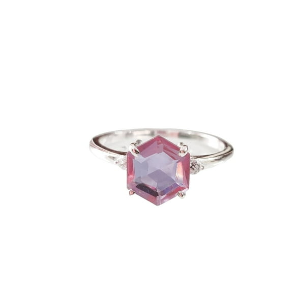 Pink Alexandrite Ring, 925 Sterling Silver, Women Ring, Natural Alexandrite, June Birthstone, Christmas, Thanksgiving, Tiny Dainty Ring, CZ Ring, Handmade, Statement Jewelry, Wedding, Anniversary Gift