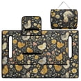thumbnail image 4 of COEQINE Universal Golf Cart Seat Towel Blanket Covers for All Weather, Foldable Design with Handle, Fit for EZGO, Club Car and More 2-Seat Golf Carts, Chicken Floral Gray, 4 of 8