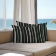 thumbnail image 5 of Vintage Stripes Outdoor Pillow Covers Set of 2 Black Army Green Striped Retro Geometric Lines Waterproof Throw Pillow Case Decorative Square Cushion Cover for Patio Couch Garden Balcony, 20"x12", 5 of 9