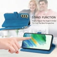 thumbnail image 4 of TECH CIRCLE for Samsung S21 FE 5G Cover, PU Leather Anti-Scratch Card Slots Zipper Pocket Wallet Magnetic Flip Stand Emboss Case Cover with Wrist Strap for Samsung Galaxy S21 FE 6.4 inch, Blue, 4 of 8