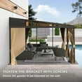thumbnail image 3 of TOTAL Outdoor 12x16FT Lean-to Hardtop Gazebo with Aluminum Frame, Netting for Deck & Backyard, Brown, 3 of 8