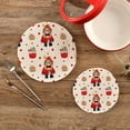 thumbnail image 2 of SKYSONIC 2 pcs Christmas Nutcracker Soldiers Pot Holders Trivets, Heat Resistant Trivets,Gingerbread House Cotton Thread Weave Mats for Hot Pads Pans Pot Bowl Teapot, 2 of 7