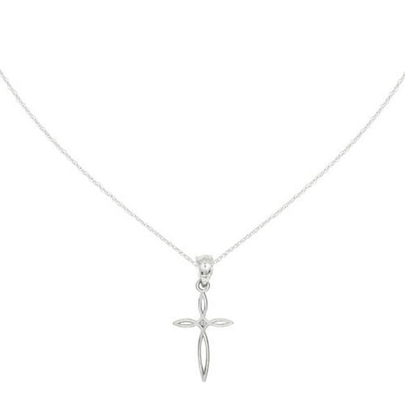 14kt White Gold Passion Cross Charm
