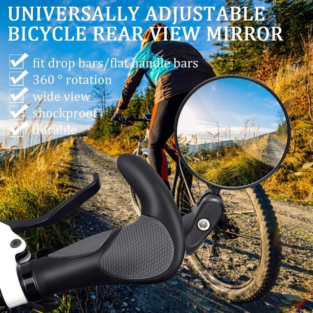 Rétroviseur de vélo SURENHAP - Miroir Convexe Rotatif 360° - Noir