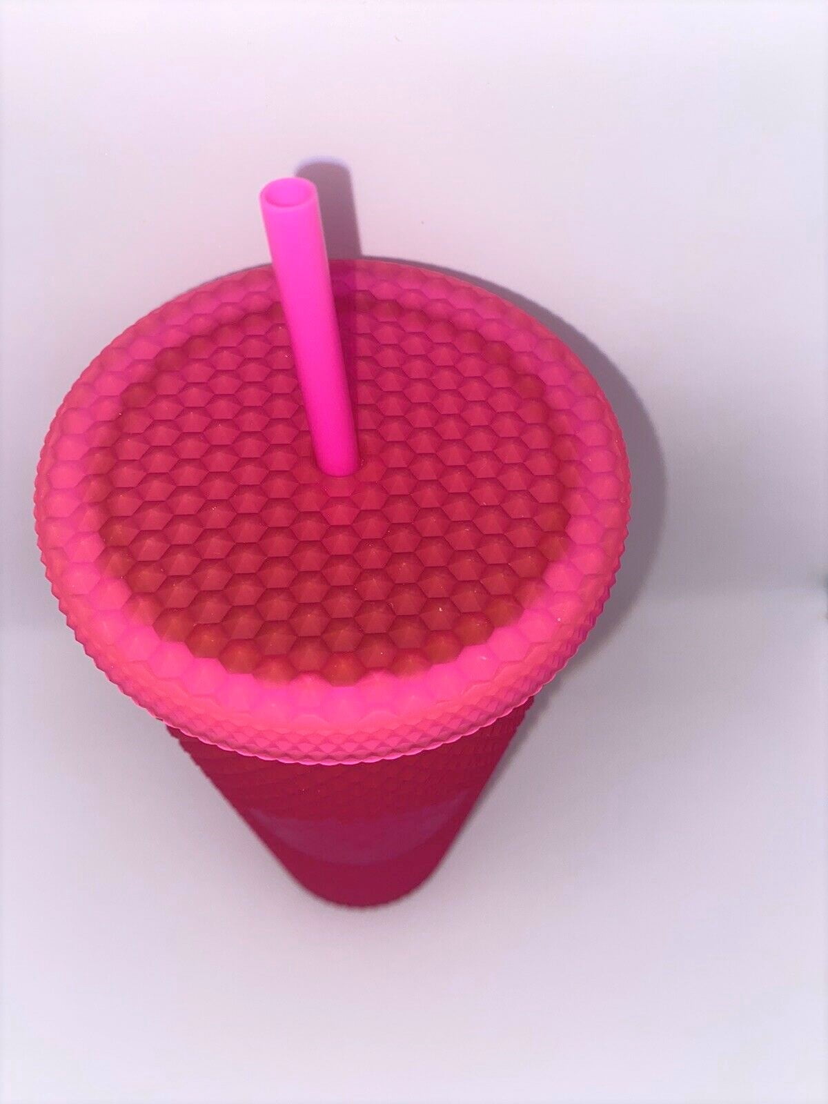 Starbucks Cold Cup Tumbler 24 Oz Venti - Summer 2022 Lemon Pink Gradient Design With Lid