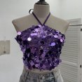 thumbnail image 3 of Elegant Sequin Tank Top Slim Fit Sleeveless Women’s Fashion Top for and Everyday Wear Purple One Size, 3 of 3