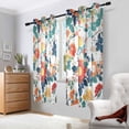 thumbnail image 2 of Yayeee Window Curtains Light Filtering 63"x42" Grommet Panel Pair Home Living Room Decor, Colorful Flowers Pattern, 2 of 7