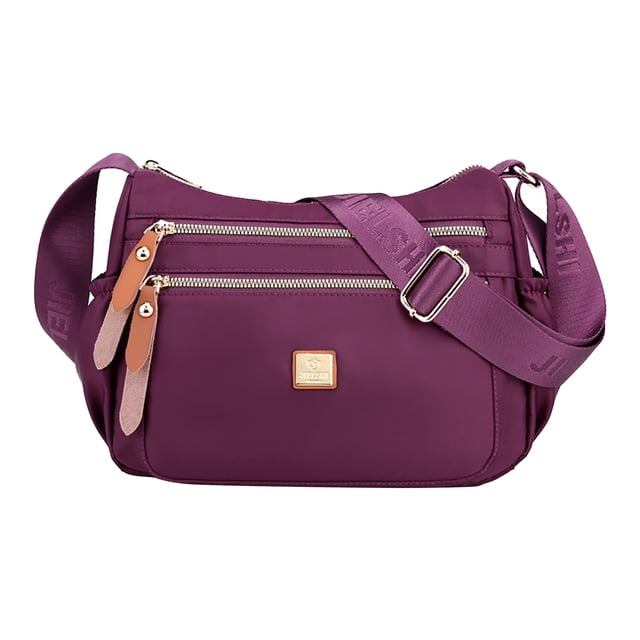 Sac Messager à Bandoulière Réglable en Tissu Nylon Multicolore Grande Capacité Fermeture Éclair Sacs de Travail pour Femmes
