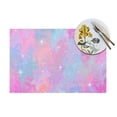 thumbnail image 4 of YFYANG Washable Heat-Resistant Placemats, 70% PVC/30% Polyester, Pink Dream Stars Kitchen Table Mat, 12" x 18" 6 Piece, 4 of 6