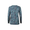 thumbnail image 2 of Blue Mountain Floral Print Women's Long-Sleeve Solid Scoop Neck T-Shirt, Large, 2 of 2