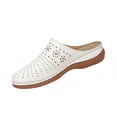 thumbnail image 3 of Commforr Sandales de Marche pour Femmes Sandales à Plateforme Compensée Sandales pour Femmes Sabots à Bout Fermé pour Femmes Mules à Enfiler : Mule et Sabot Confortables pour Femmes avec Motif Floral Sculpté Blanc 8.5, 3 of 6
