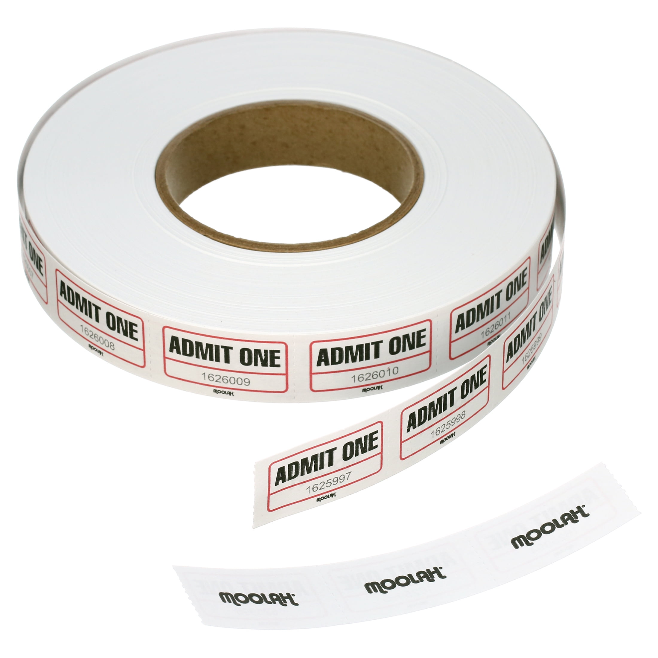 Pen+Gear White Single Raffle Ticket Roll, Numbered, 2000 Count