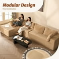 thumbnail image 3 of BIGSYY 138" Boneless Couch with Deep Seat, Modular Sectional Sofa, Cloud Sectional Couch for Living Room, No Assembly Required, Corduroy, 4 Seater L-Shape Left, Camel, 3 of 10