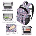 thumbnail image 5 of JIALIOU 14" Laptop Backpack Waterproof Airline Approved Stylish Casual Daypack for Travel Business College Work, Pink Teal Small Flowers, 5 of 8