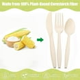 thumbnail image 5 of 360 Packs Compostable Utensils, Compostable 120 Forks 120 Spoons 120 Knives, Large Disposable Silverware Heavy-Duty Eco Friendly Flatware, 5 of 8