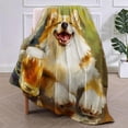 thumbnail image 2 of Cute Corgi Blanket,Corgi and Beer Flannel Throw Blankets,Soft Warm Lightweight Cozy Plush Animal Throws for Bedroom Sofa Office Home Decor Gifts for Women Girls 80"x60", 2 of 6