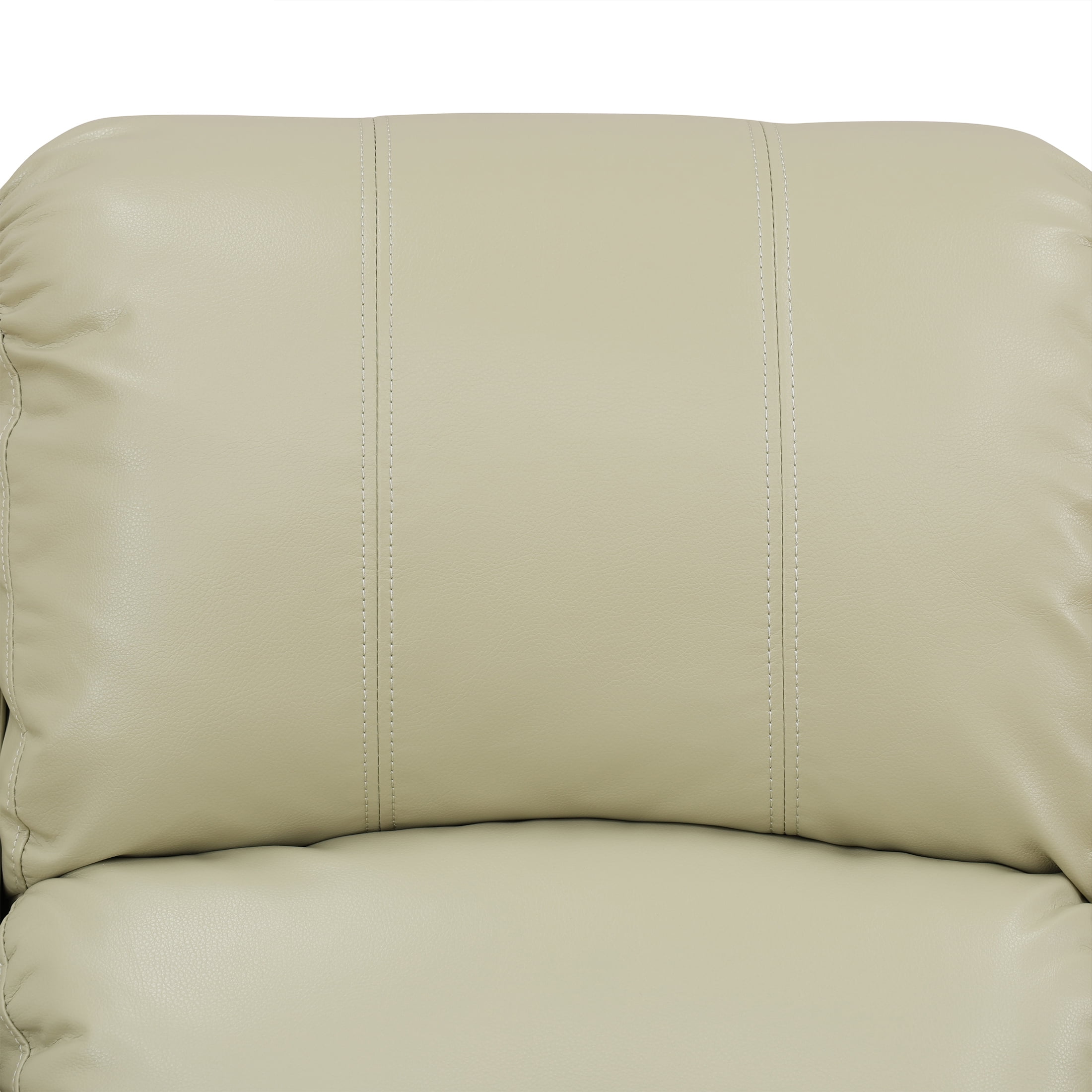 AUKFA 3 Seats Recliner Sofa Chair, Home Theater Sofa with Flipped Backrest and Cupholder, Beige