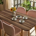 thumbnail image 3 of Vintage Wood Grain Table Cloths for 4 Foot Rectangle Tables, Country Wooden Board Brown Patio Waterproof Elastic Fitted Tablecloths, Washable Rectangular Table Cover for Camping, 3 of 8