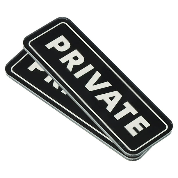 Uxcell Señal Privada para Puerta 6"x2" Etiqueta Adhesiva de Privacidad Instalación Fácil Negro 2 Paquete