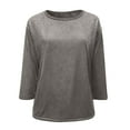 thumbnail image 5 of Sequin Tops for Women 3/4 Sleeve Dressy Sparkling Shirt Loose Fit Crew Neck Pullover Blouse for Evening Party, 5 of 7
