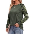 thumbnail image 3 of Fantaslook Women Long Sleeve Shirts Color Block Casual Tops Crewneck Fashion Fall Clothes, 3 of 8