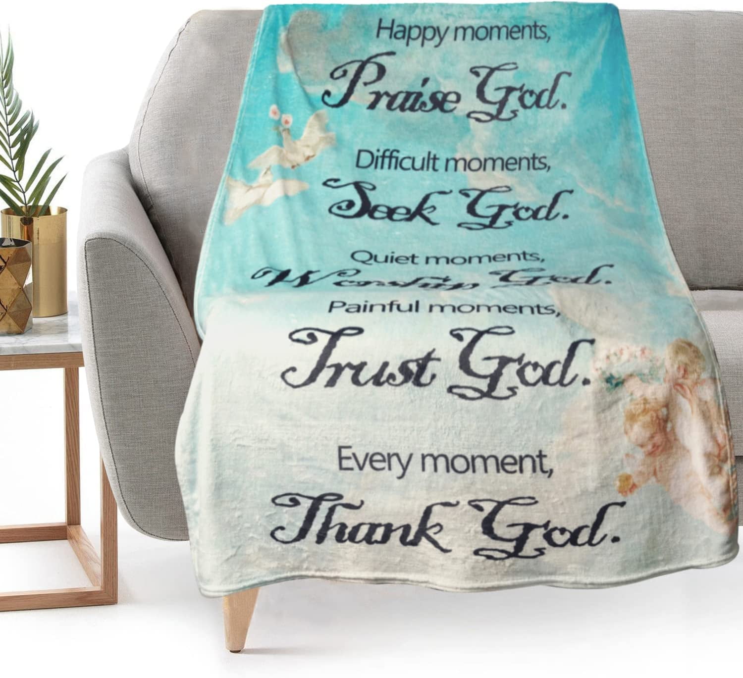 Christian Scripture Blanket Spiritual Gifts for Women Religious Throw