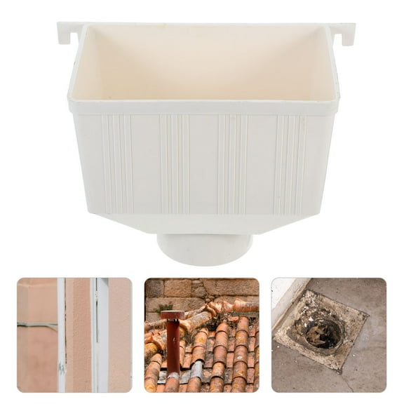 HONMEET Beige PVC Downspout Diverter for Efficient Rainwater Collection
