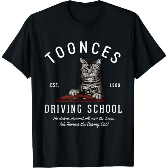Velto Toonces Driving School Est. 1989 - The Driving Cat T-Shirt Fullsize S-5XL Shirt