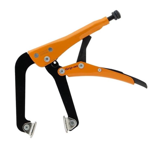 Grip-On GR233A06 6 in. Angled Self-Adapting Jaws Locking Pliers with Swivel Tips - Orange Epoxy