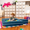 thumbnail image 3 of Jaxx Zipline Kids Modular Loveseat & Ottomans/Fold Out Lounger, Navy, 3 of 8