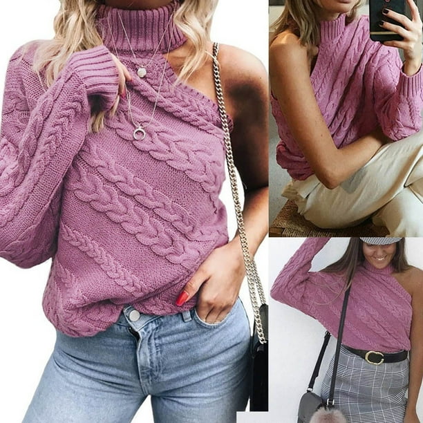 One shoulder store turtleneck sweater