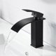 thumbnail image 1 of Modern Black Waterfall Basin Faucet, Elegant Design Bathroom Faucet, Brass Bathroom Mixer Tap, Hot and Cold Water Available, Black Waterfall Faucet, A, 1 of 5