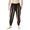 Coffee#9527, variant on Mens Baggy Linen Pants Straight Leg Pants for Men Loose Fit Elastic Waist Drawstring Patchwork Color Casual Jogger Pant With Pocket