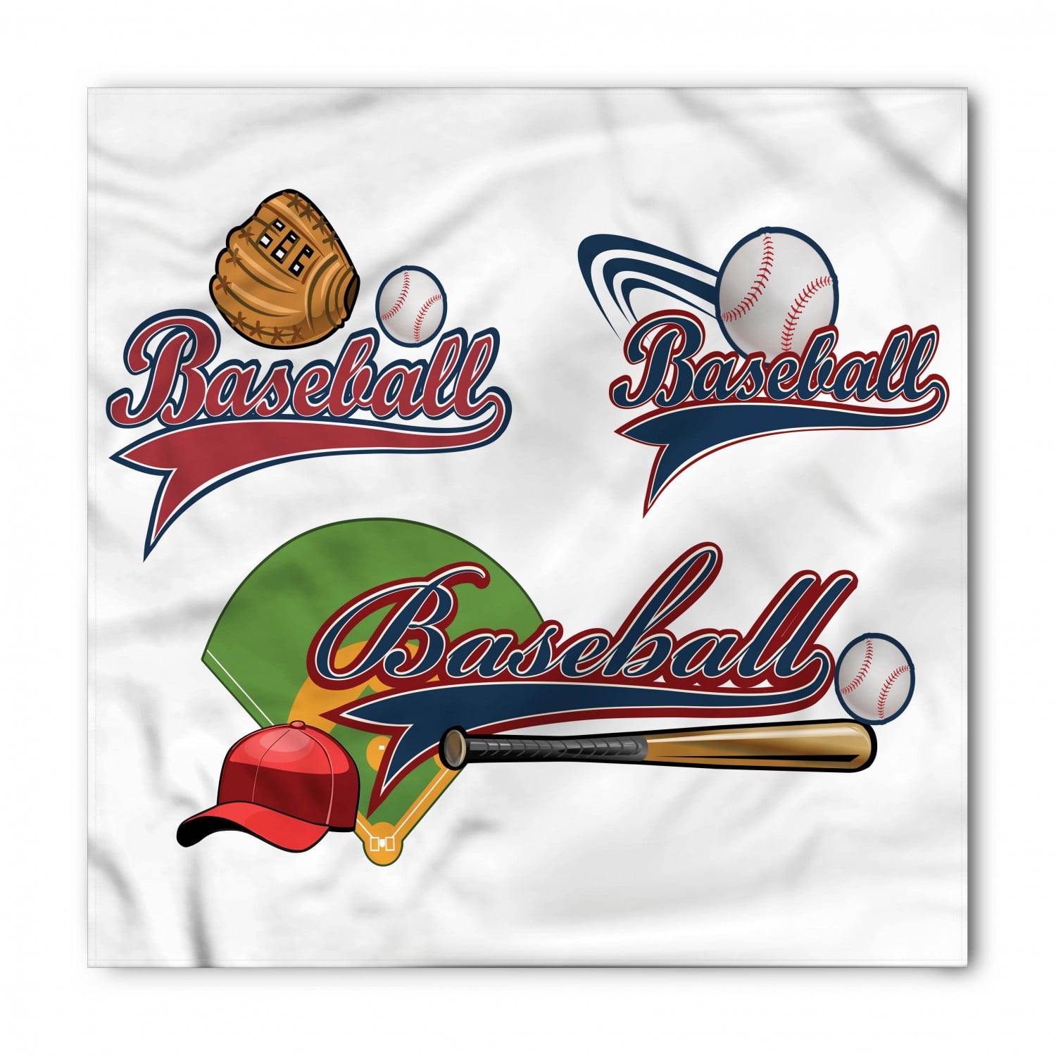 Sports Bandana, Baseball Mitt Ball, Unisex Head and Neck Tie, by