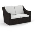 thumbnail image 3 of Saint Birch Contemporary Cast Iron Outdoor Wicker Loveseat in Beige, 3 of 5