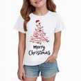 thumbnail image 5 of NOLDARES Christmas Shirts Girl Cotton Short Sleeve Tshirts Santa Xmas Tree Bow Graphic Tees,A610-White, 5 of 6