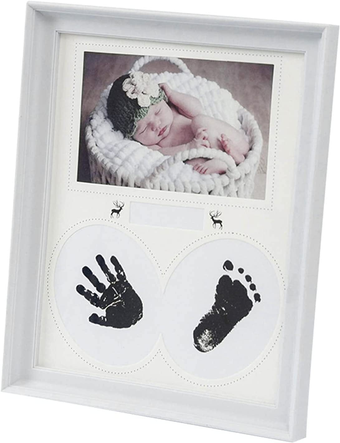 Baby Hand and Footprint Kit, Baby Girls Gift, Registry for Baby, Gender Reveal Gifts, Baby Footprint Kit, Gifts for New Mom, Newborn Gifts, Keepsake, White, 11x9.1x0.6 Inch -