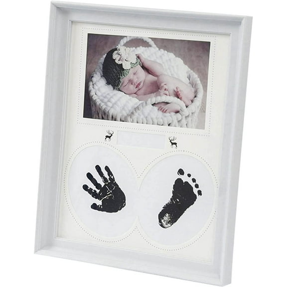 Baby Hand and Footprint Kit, New Born Baby Girls Gift, Registry for Baby, Gender Reveal Gifts, Baby Footprint Kit, Gifts for New Mom, Newborn Gifts, Baby Keepsake, White, 11x9.1x0.6 Inch
