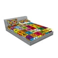 thumbnail image 2 of Ambesonne Tribal Fitted Sheet & Pillow Sham Set, Aboriginal Prehistoric, Full, Multicolor, 2 of 2