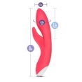 thumbnail image 3 of Blush Hop Jessica Rabbit G-Spot + Clitorial Stimulating Cerise 8-Inch Ultrasilk Silicone Rechargeable Rabbit Vibrator, 3 of 11