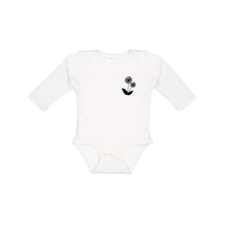 

Inktastic Pocket Dandelion in Black Boys or Girls Long Sleeve Baby Bodysuit